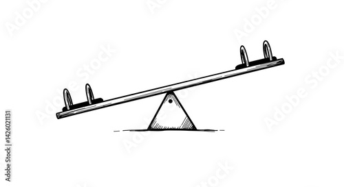 Seesaw Hand Drawn Illustration