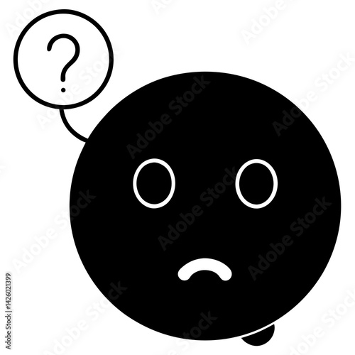 Puzzled Face With Question Mark Creative Graphic Design Illustration Concept