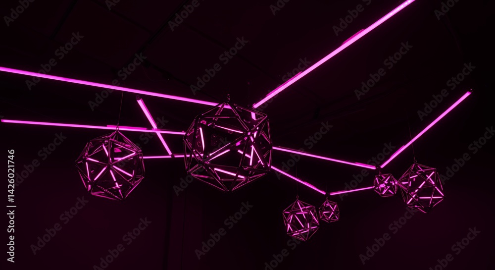 Geometric neon shapes abstract design Geometric neon shapes abstract design