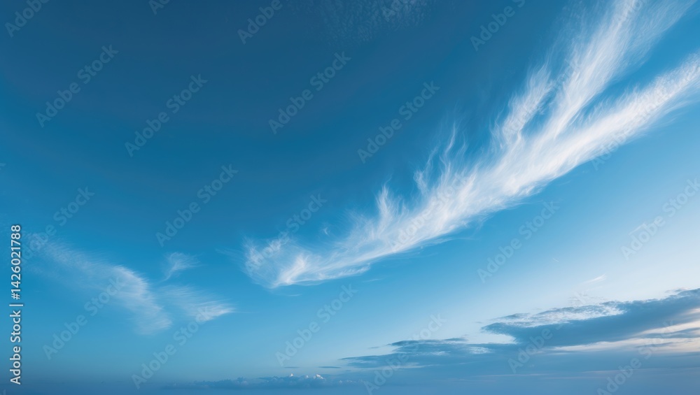 Blue sky with white clouds as a scenic background Blue sky with white clouds as a scenic background