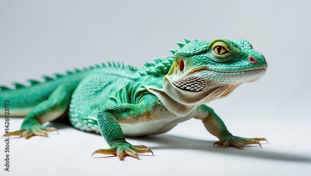 Fototapeta premium White Background Featuring a Water Dragon