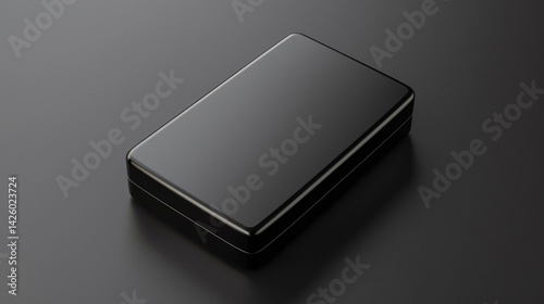 Wallpaper Mural Sleek black rectangular box perfect for product packaging or presentation showcasing a minimalist design with subtle reflections on a dark surface Torontodigital.ca