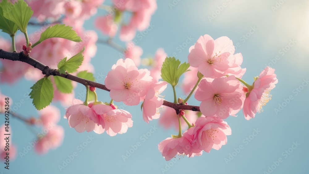 Colorful begonia flowers illuminated by sunlight