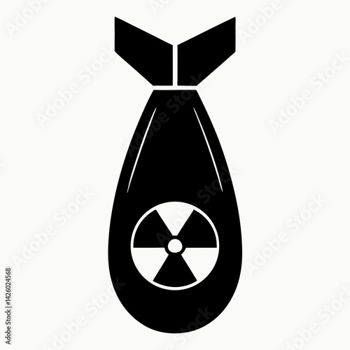 Atomic Bomb Illustration With Radiation Symbol For Nuclear Energy And Warfare Concepts