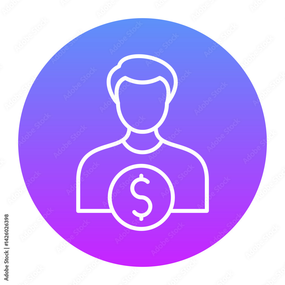 Fototapeta premium Male Finance Officer Icon
