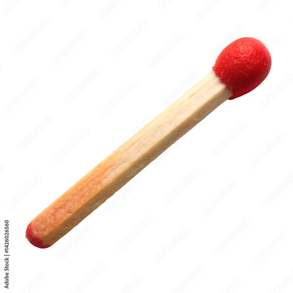 Red match stick isolated on transparent background Red match stick isolated on transparent background