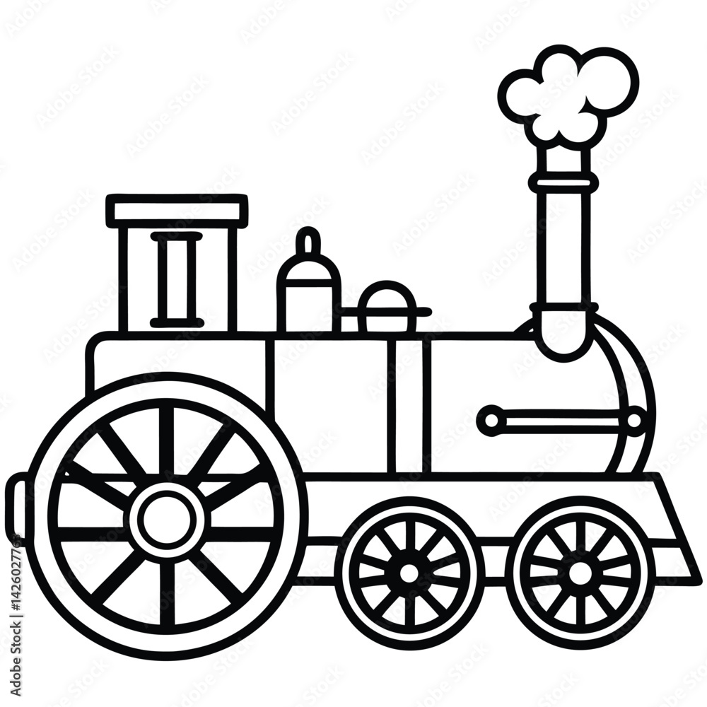 Fototapeta premium steam locomotive vector