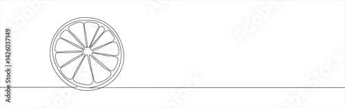 Orange, lemon, lime, grapefruit continuous one line drawing. Citrous symbol. Vector illustration.