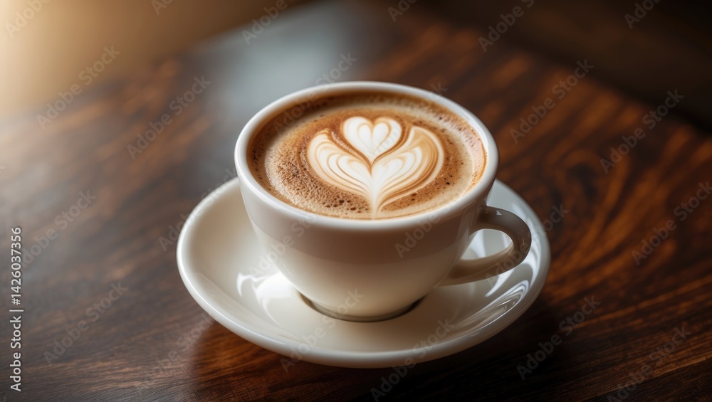 Creamy Cappuccino in a Mug with Steaming Milk Creamy Cappuccino in a Mug with Steaming Milk