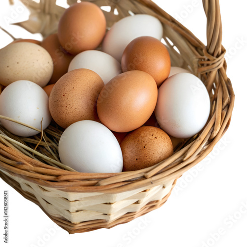 Wallpaper Mural Chicken eggs in basket isolated on transparent background Torontodigital.ca