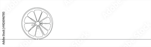 Orange, lemon, lime, grapefruit continuous one line drawing. Citrous symbol. Vector illustration.