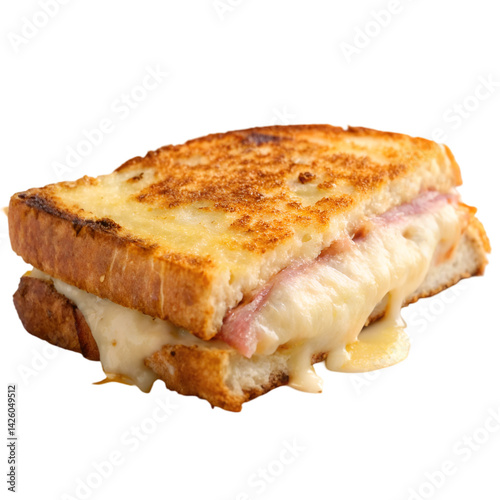 Croque monusieur isolated on transparent background