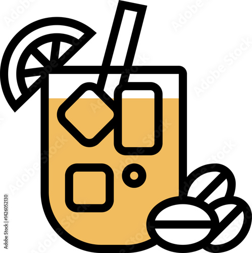 americano illustration on a white backgroun