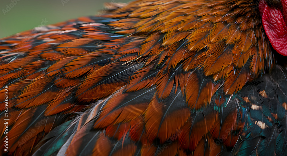 Obraz premium Abstract Close Up Display Of a Rooster Feathers For Art Or Decoration