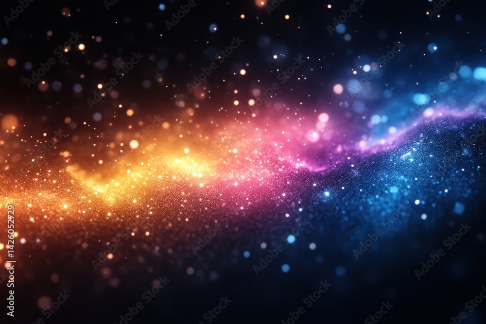 Fototapeta premium Abstract cosmic background with colorful nebula and stars in deep space.