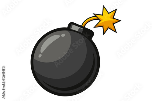 Simple Bomb Vector with Fuse Detail