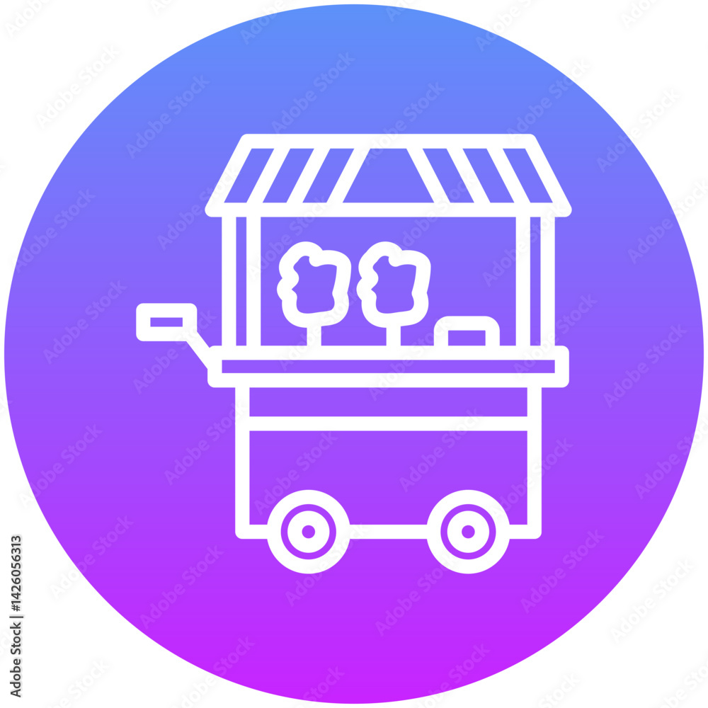 Cotton Candy Stall Icon Cotton Candy Stall Icon