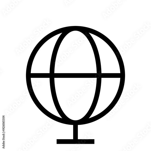 Globe Icon for Global Network and International Themes