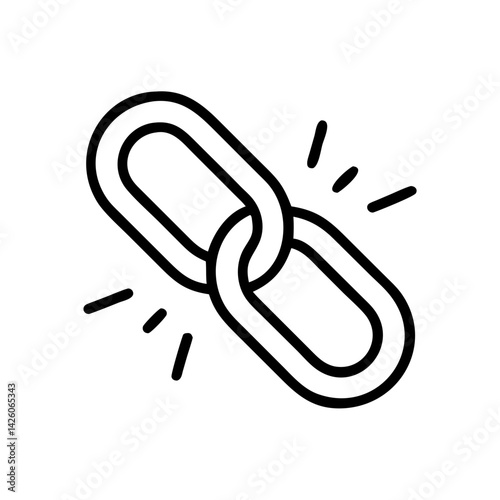 Broken Link Chain Icon in Outline Style