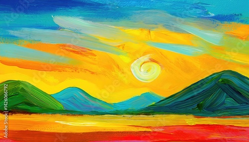 Obraz na płótnie Vibrant Abstract Art Panorama Colorful Texture Design Illustration, Showcasing a Dynamic Palette and Expressive Brushwork, Ideal for Digital Art, Home Decor, or Design Inspiration w salonie