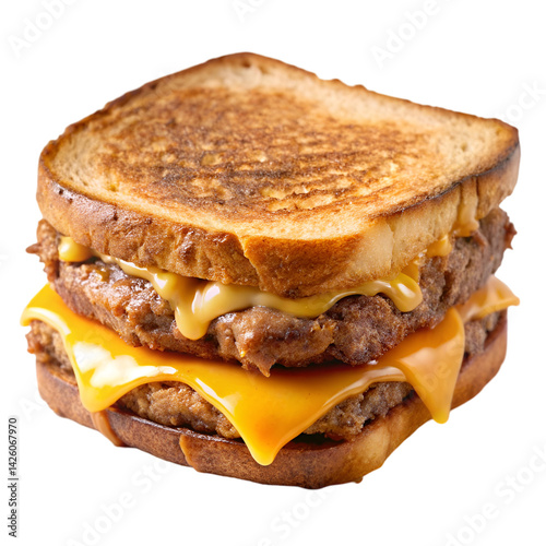 Patty melt ever sandwich isolated on transparent background