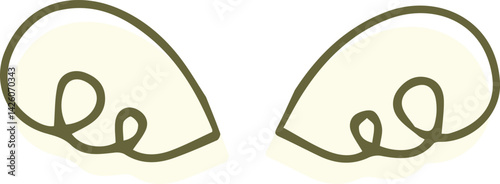 天使の羽の手描きアイコンイラスト