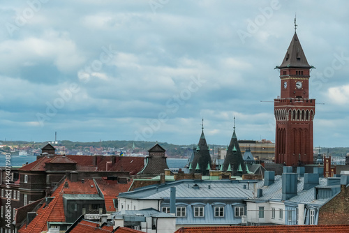 Fotografia Elevated perspective shows Helsingborg's skyline