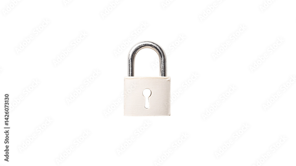 High-resolution image of a single tape lock, centered on white background with no other objects --ar 16:9 High-resolution image of a single tape lock, centered on white background with no other objects --ar 16:9
