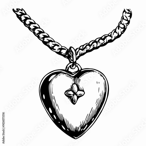 Elegant heart-shaped locket pendant on a braided chain showcases timeless beauty, representing love and sentimentality in jewelry design as a cherished keepsake.