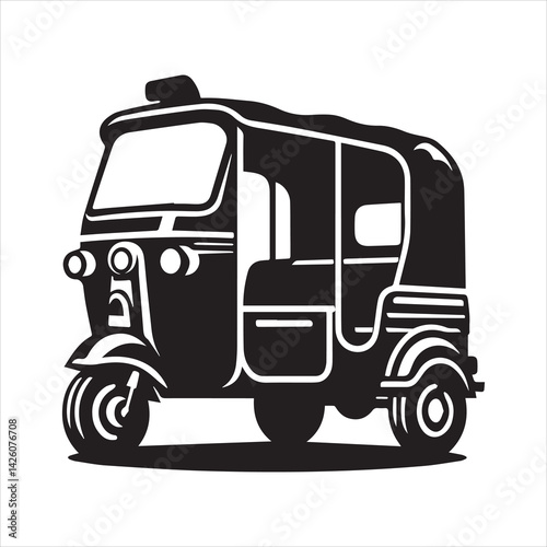  Indian auto vector icon for travel, transportation, and street culture designs