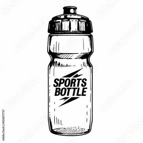 Sports Water Bottle: Stylish and Functional Hydration Solution for Athletes, Featuring a Sleek Design and Bold Branding, Ideal for Active Lifestyles.