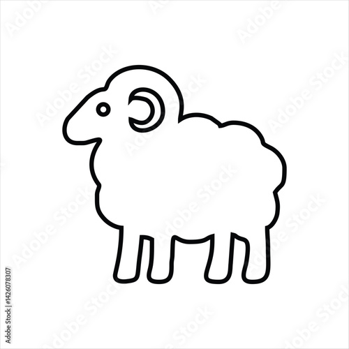 simple doodle icon black and white sheep