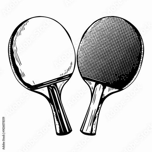 Two Ping Pong Paddles Showing Contrast in Design, Representing the Sport and Competitive Spirit in Table Tennis