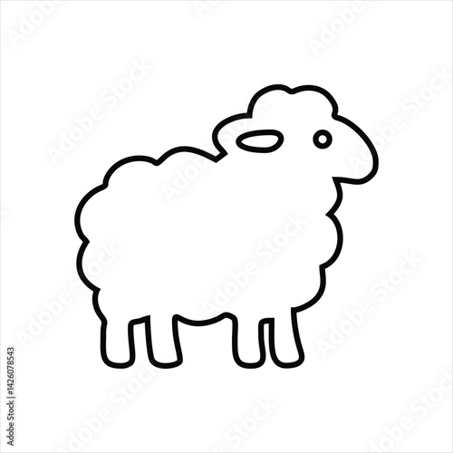 simple doodle icon black and white sheep