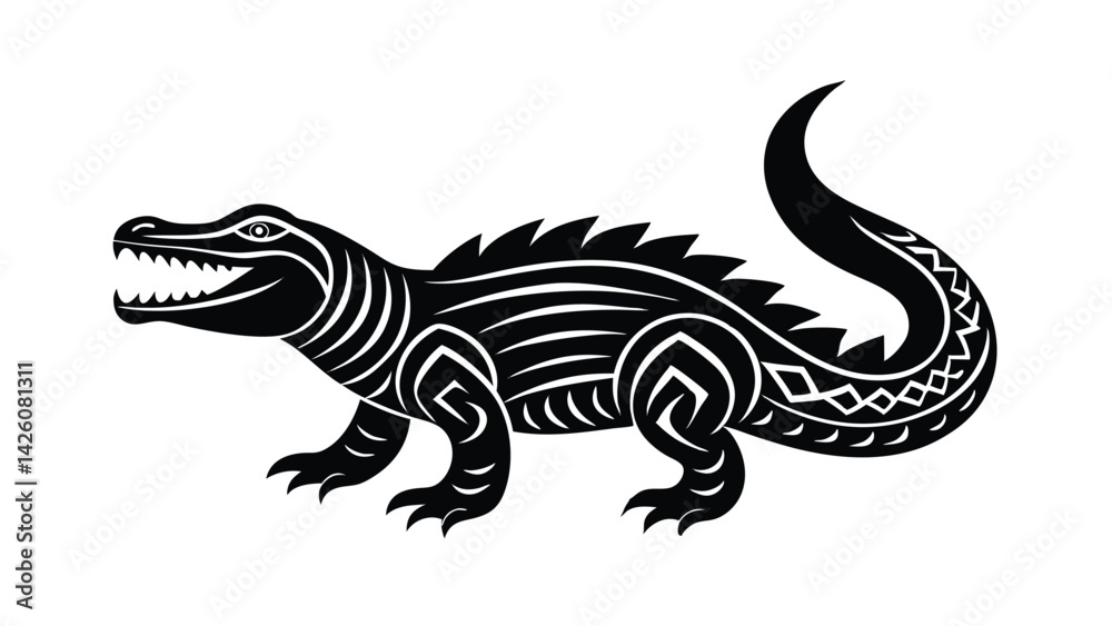 crocodile silhouette vector art black and white crocodile silhouette vector art black and white
