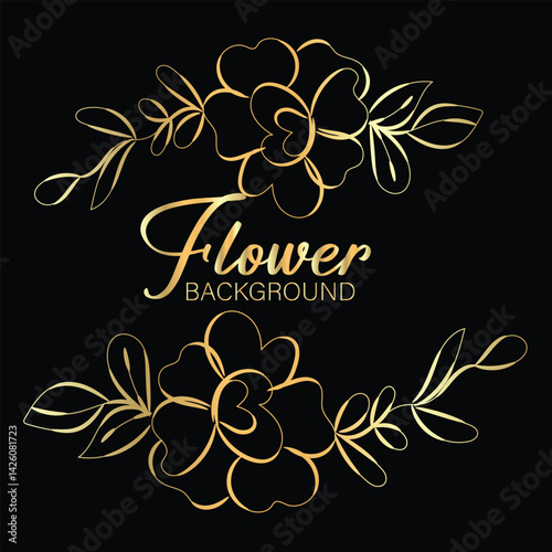 Elegant Gold Floral Background Design for Invitations