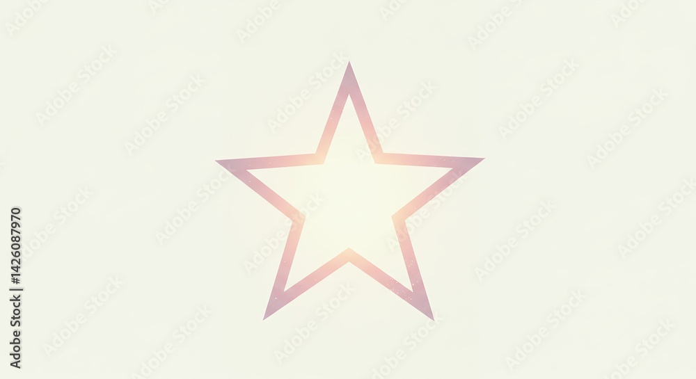 Obraz premium Simple pale pink glowing star graphic design