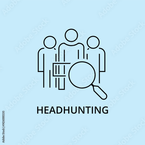 Headhunting Icon Recruitment, Talent Search, Job Hiring and Human Resource Selection Concept