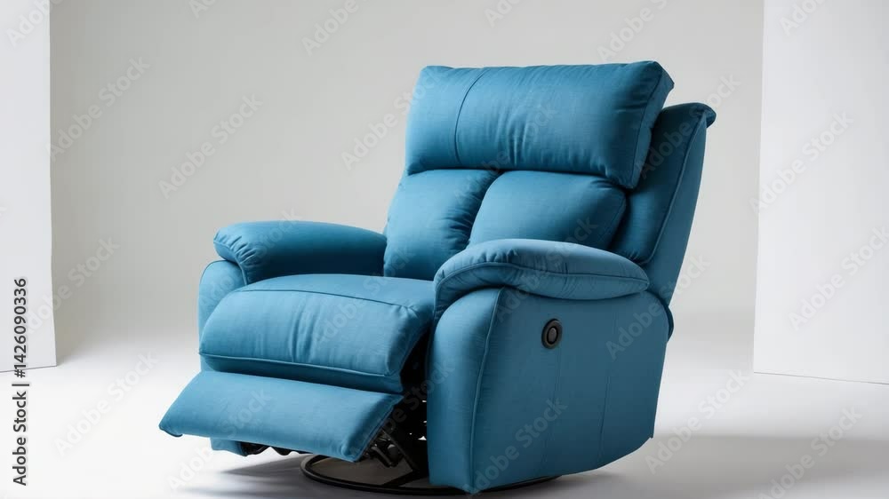 Videography studio featuring an armchair against a backdrop