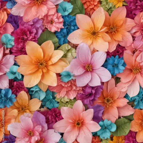 colorful flower background, colorful flowers background, flowers on the wall