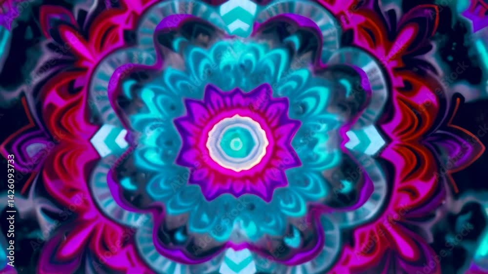 A colorful flower with blue and pink petals A colorful flower with blue and pink petals