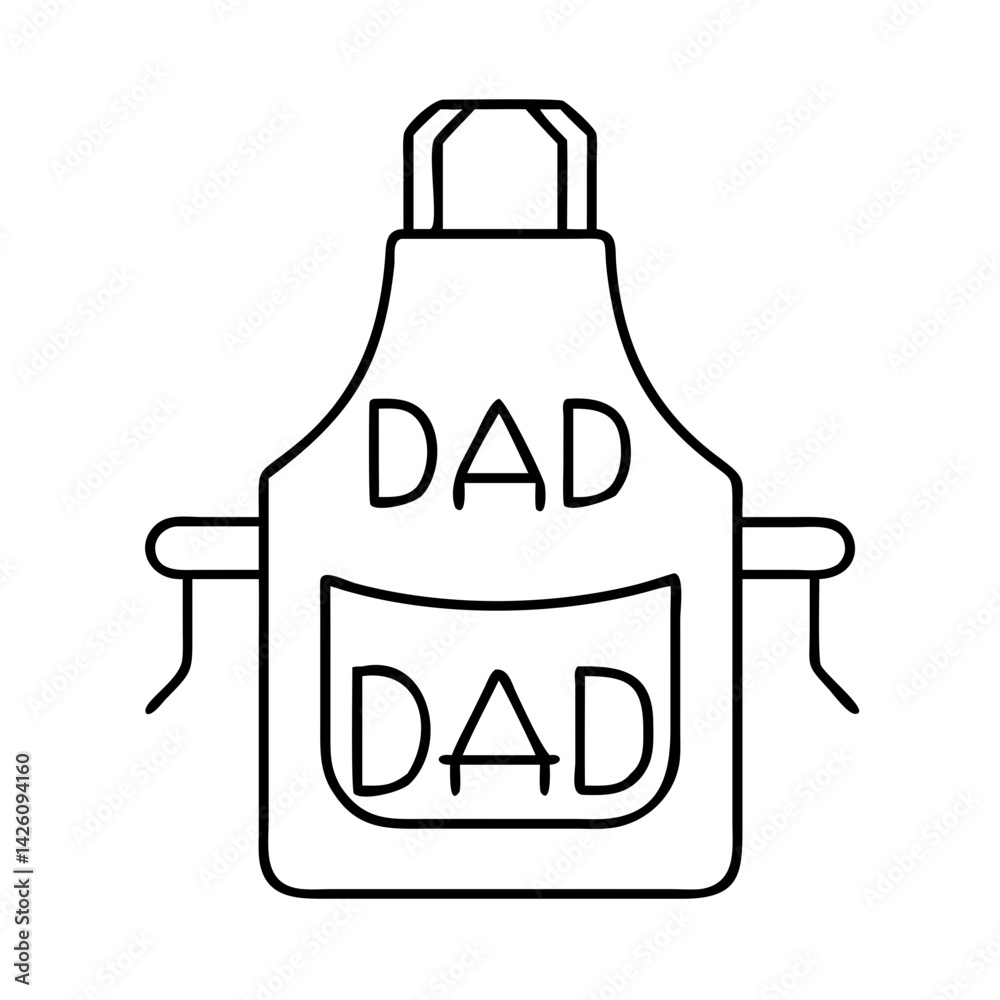 bbq apron with dad icon, bbq apron with dad line art - simple line art of bbq apron with dad, perfect for bbq apron with dad logos and icons bbq apron with dad icon, bbq apron with dad line art - simple line art of bbq apron with dad, perfect for bbq apron with dad logos and icons