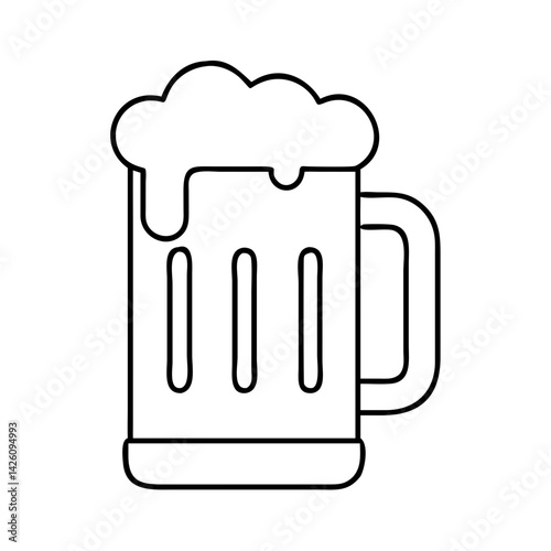 beer mug icon, beer mug line art - simple line art of beer mug, perfect for beer mug logos and icons