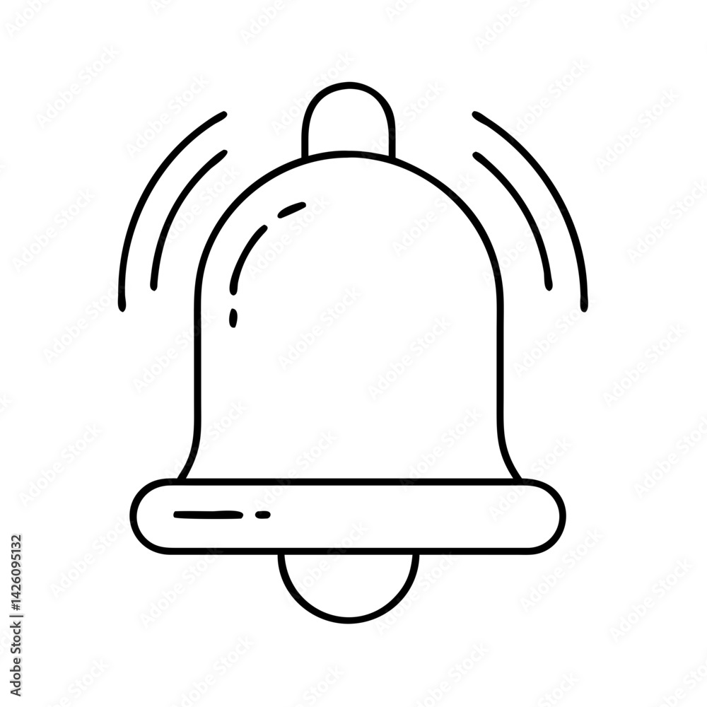 bell icon, bell line art - simple line art of bell, perfect for bell logos and icons bell icon, bell line art - simple line art of bell, perfect for bell logos and icons
