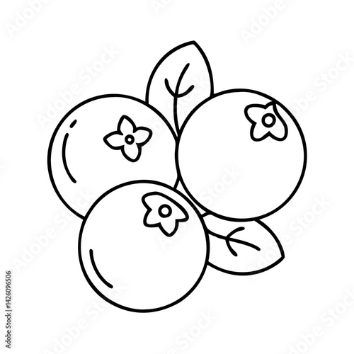 blueberries icon, blueberries line art - simple line art of blueberries, perfect for blueberries logos and icons