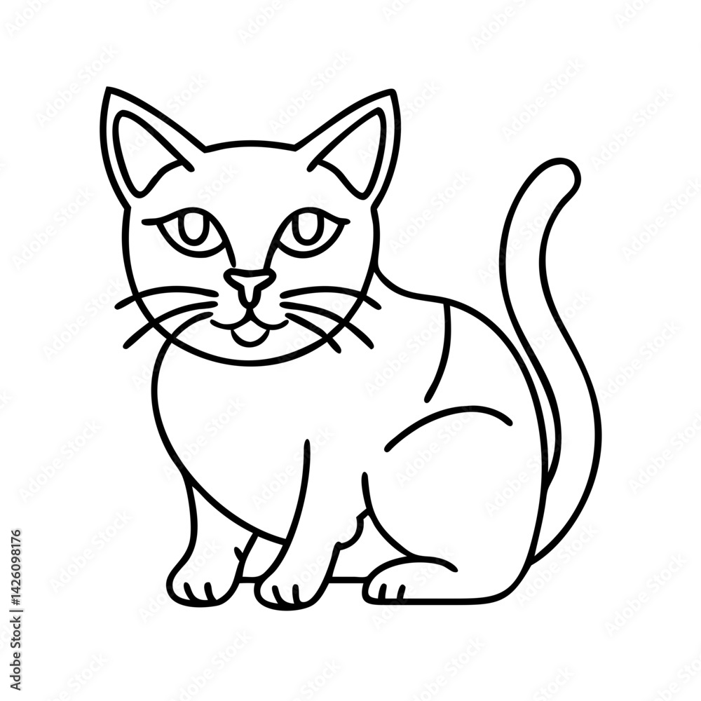 calico cat icon, calico cat line art - simple line art of calico cat, perfect for calico cat logos and icons calico cat icon, calico cat line art - simple line art of calico cat, perfect for calico cat logos and icons
