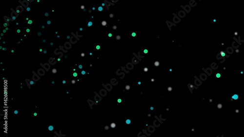 Stunning Particle Video Overlay Abstract Teal and Green Glowing Dots Animation