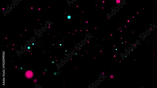 Dynamic Particle Video Overlay Abstract Neon Pink and Teal Glowing Particles Background