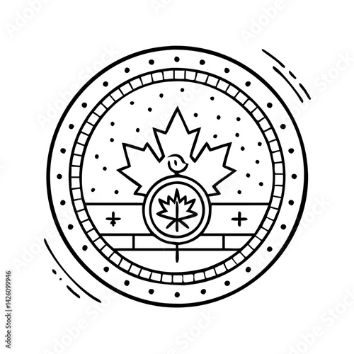 canadian penny vintage icon, canadian penny vintage line art - simple line art of canadian penny vintage, perfect for canadian penny vintage logos and icons