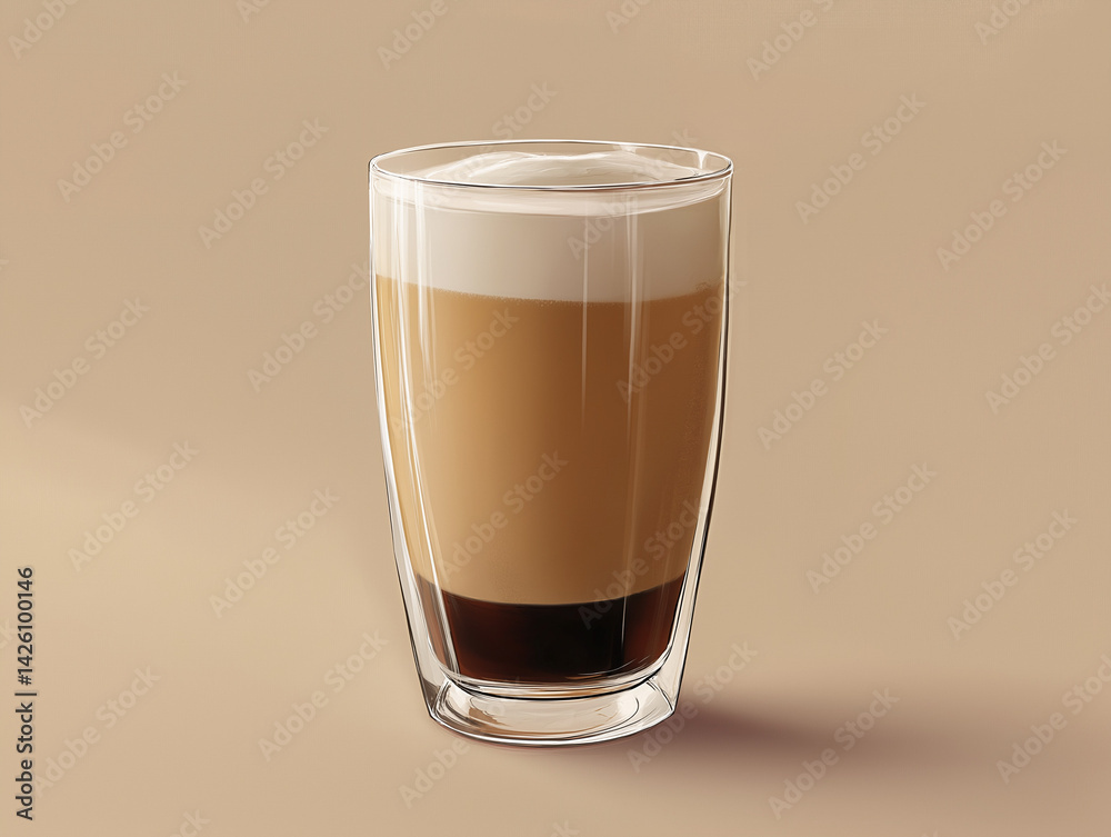 Fototapeta premium Latte Macchiato in einem Glas 